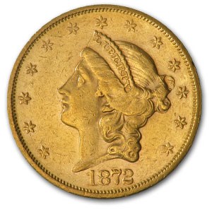 1872-S $20 Liberty Gold Double Eagle AU