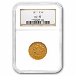 1872-S $5 Liberty Gold Half Eagle AU-53 NGC