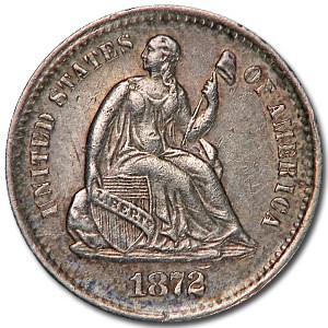 1872-S Liberty Seated Half Dime Below Bow AU 1872-S Liberty Seated Half Dime Below Bow AU