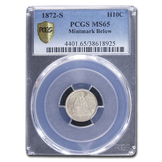 1872-S Liberty Seated Half Dime MS-65 PCGS (Mint mark Below) 1872-S Liberty Seated Half Dime MS-65 PCGS (Mint mark Below)
