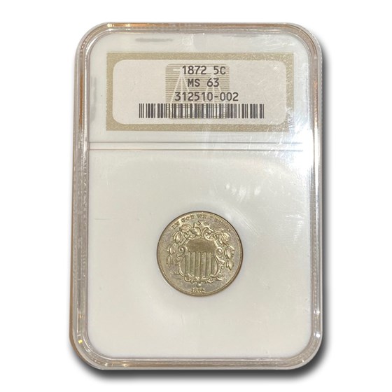 1872 Shield Nickel MS-63 NGC 1872 Shield Nickel MS-63 NGC