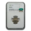 1872 Shield Nickel MS-65 NGC CAC