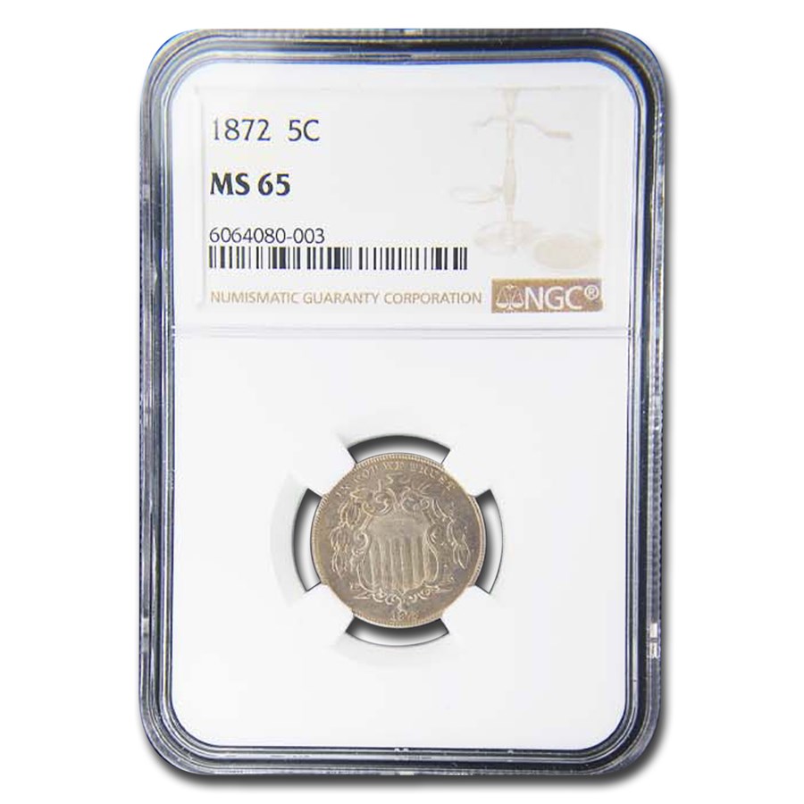 1872 Shield Nickel MS-65 NGC