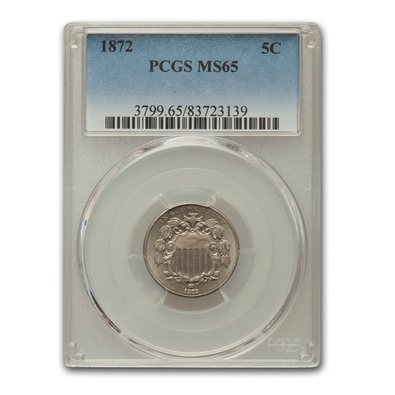 1872 Shield Nickel MS-65 PCGS 1872 Shield Nickel MS-65 PCGS