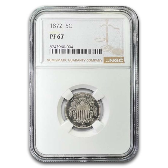 1872 Shield Nickel PF-67 NGC