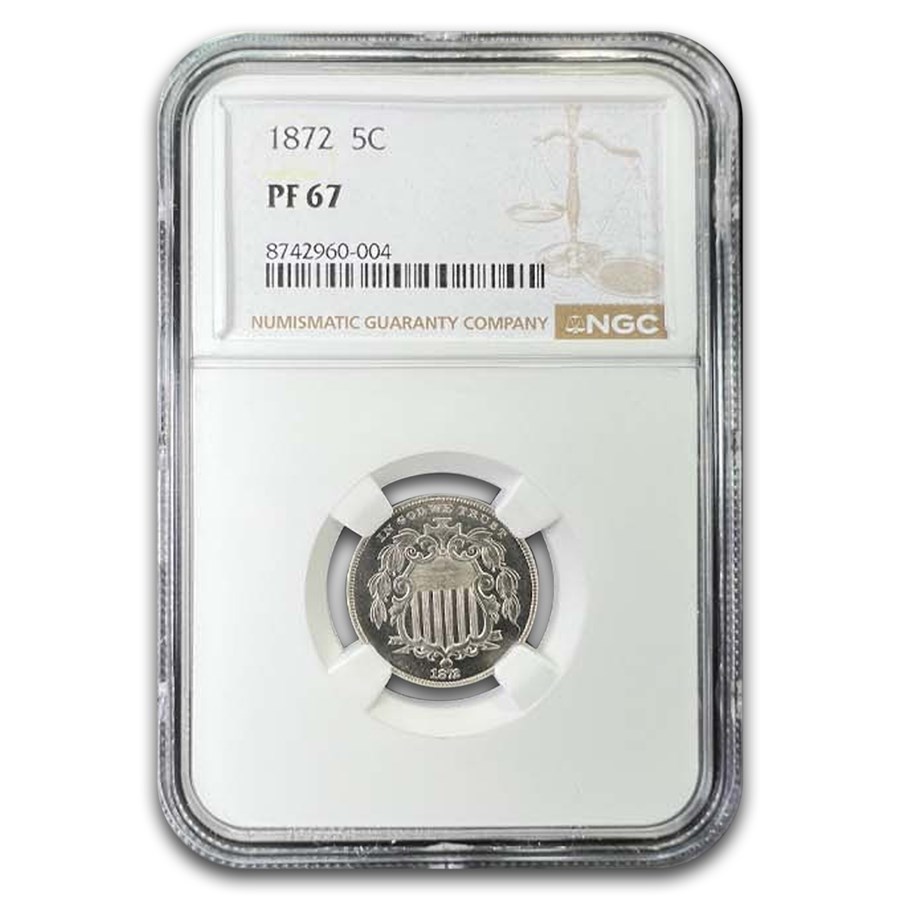 1872 Shield Nickel PF-67 NGC