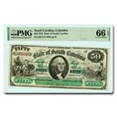 1872 South Carolina $50 Revenue Bond Scrip CU-66 EPQ PMG (CR-8)