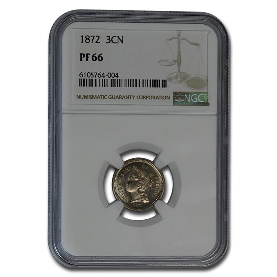 1872 Three Cent Nickel PF-66 NGC 1872 Three Cent Nickel PF-66 NGC