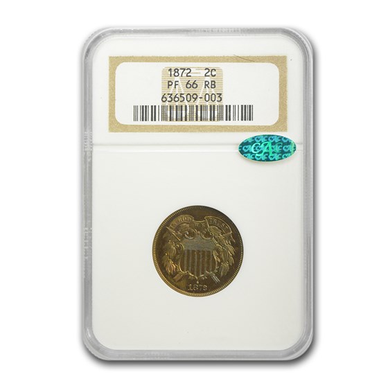 1872 Two Cent Piece PF-66 NGC CAC (Red/Brown) 1872 Two Cent Piece PF-66 NGC CAC (Red/Brown)