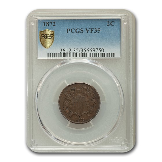 1872 Two Cent Piece VF-35 PCGS 1872 Two Cent Piece VF-35 PCGS