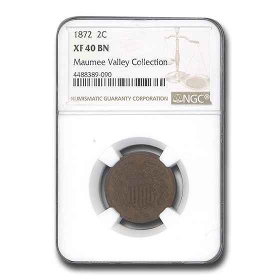 1872 Two Cent Piece XF-40 NGC (Brown) 1872 Two Cent Piece XF-40 NGC (Brown)
