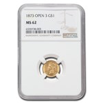 1873 $1 Indian Head Gold MS-62 NGC (Open 3)