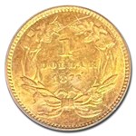 1873 $1 Indian Head Gold Open-3 MS-62 PCGS