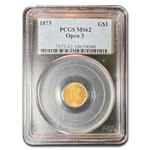 1873 $1 Indian Head Gold Open-3 MS-62 PCGS