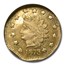1873 $1 Indian Round Gold MS-63 NGC (PL, BG-1123)