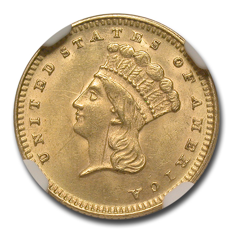 1873 $1 Liberty Head Gold MS-61 NGC (Open 3)