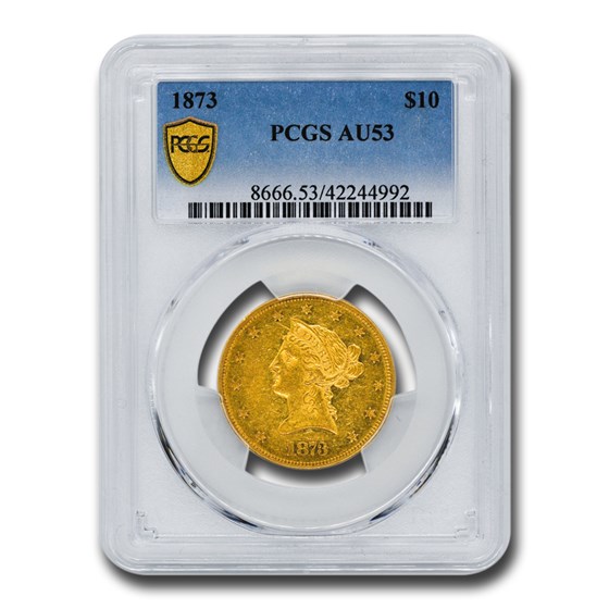 1873 $10 Liberty Gold Eagle AU-53 PCGS 1873 $10 Liberty Gold Eagle AU-53 PCGS