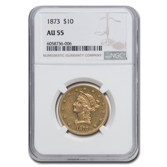 1873 $10 Liberty Gold Eagle AU-55 NGC 1873 $10 Liberty Gold Eagle AU-55 NGC