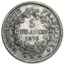 1873-1878 France Silver 5 Francs Hercules Avg Circ