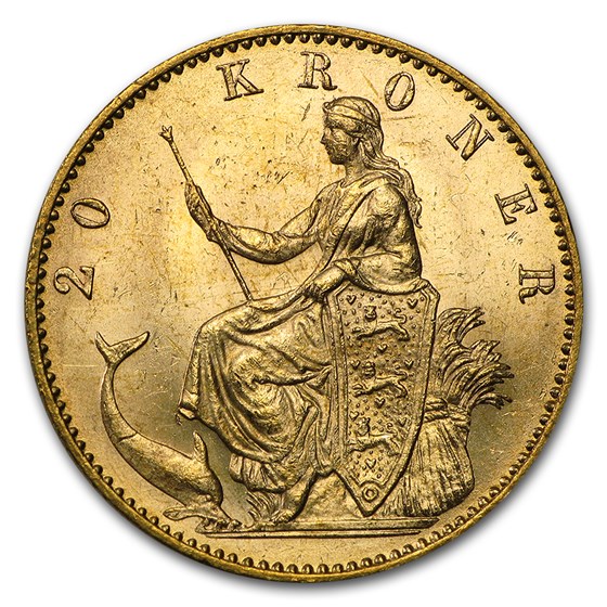 1873-1900 Denmark Gold 20 Kroner Christian IX AU 1873-1900 Denmark Gold 20 Kroner Christian IX AU