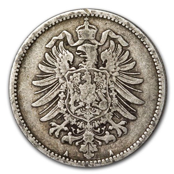 1873-1900 Germany Silver 1 Mark Avg Circ 1873-1900 Germany Silver 1 Mark Avg Circ