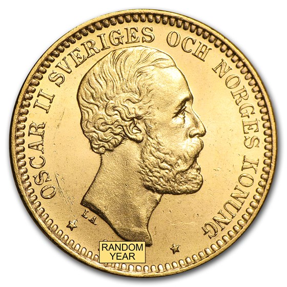 1873-1902 Sweden Gold 20 Kronor Oscar II (BU) 1873-1902 Sweden Gold 20 Kronor Oscar II (BU)