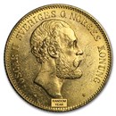 1873-1902 Sweden Gold 20 Kronor Oscar II (BU)