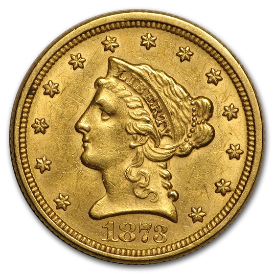 1873 $2.50 Liberty Gold Quarter Eagle Closed 3 AU