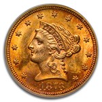 1873 $2.50 Liberty Gold Quarter Eagle Closed 3 MS-63 PCGS