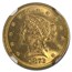 1873 $2.50 Liberty Gold Quarter Eagle MS-64 NGC (Open 3)