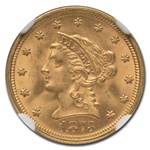 1873 $2.50 Liberty Gold Quarter Eagle MS-65 NGC