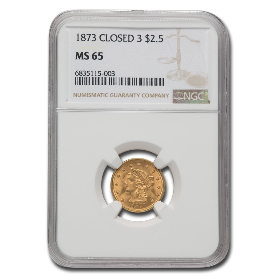 1873 $2.50 Liberty Gold Quarter Eagle MS-65 NGC