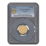 1873 $2.50 Liberty Gold Quarter Eagle MS-65 PCGS (Closed 3)