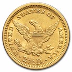 1873 $2.50 Liberty Gold Quarter Eagle Open 3 AU