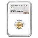 1873/2 Mo-M Mexico Gold 2 1/2 Pesos MS-61 NGC