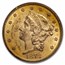 1873 $20 Liberty Gold Double Eagle Closed 3 AU-58 NGC CAC