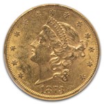 1873 $20 Liberty Gold Double Eagle MS-60 PCGS (Open 3 DDO FS-101)
