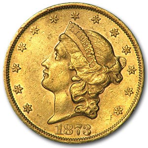 1873 $20 Liberty Gold Double Eagle Open 3 AU-55 1873 $20 Liberty Gold Double Eagle Open 3 AU-55
