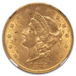 1873 $20 Liberty Gold Double Eagle Open 3 AU-58 NGC CAC