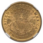 1873 $20 Liberty Gold Double Eagle Open 3 AU-58 NGC