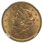 1873 $20 Liberty Gold Double Eagle Open 3 AU-58 NGC