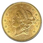 1873 $20 Liberty Gold Double Eagle Open 3 AU-58 PCGS