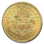 1873 $20 Liberty Gold Double Eagle Open 3 AU-58 PCGS