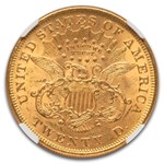 1873 $20 Liberty Gold Double Eagle Open 3 MS-60 NGC