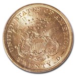 1873 $20 Liberty Gold Double Eagle Open 3 MS-60 PCGS