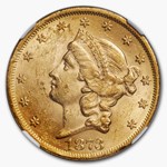 1873 $20 Liberty Gold Double Eagle Open 3 MS-61 NGC