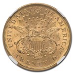 1873 $20 Liberty Gold Double Eagle Open 3 MS-61+ NGC