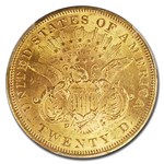 1873 $20 Liberty Gold Double Eagle Open 3 MS-61 PCGS CAC