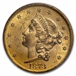 1873 $20 Liberty Gold Double Eagle Open 3 MS-61 PCGS