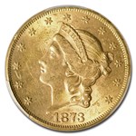 1873 $20 Liberty Gold Double Eagle Open 3 MS-61 PCGS